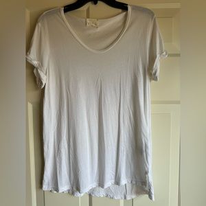 T La brand for Anthropologie white t shirt, slightly oversized.